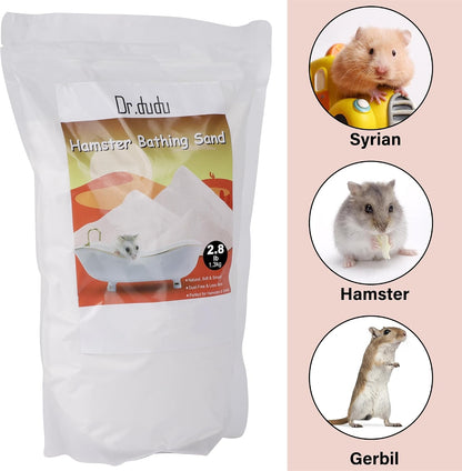 DR.DUDU Hamster Bath Sand, 2.8lb Dust Free Desert Sand or Potty Litter Sand for Hamster Chinchillas Gerbil Syrian Mice Small Animals (White) - Image 2
