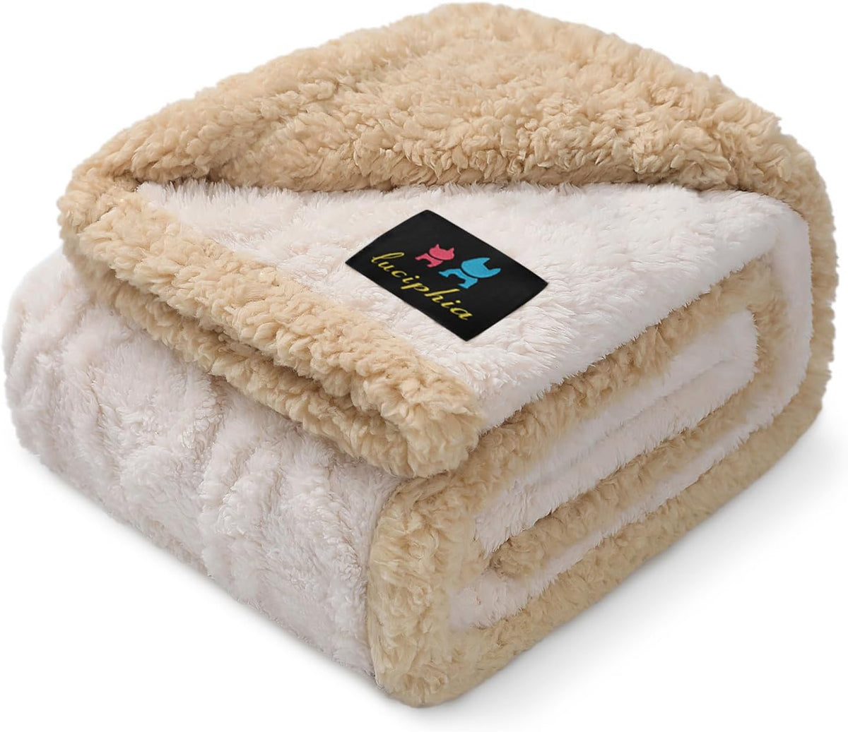 Luciphia Waterproof Pet Blanket, Liquid Pee Proof Dog Blankets for Sofa Bed Couch, Reversible Sherpa Fleece Furniture Protector Cover for Small Medium Large Dogs Cats,Khaki Small40" x 28" - Image 13