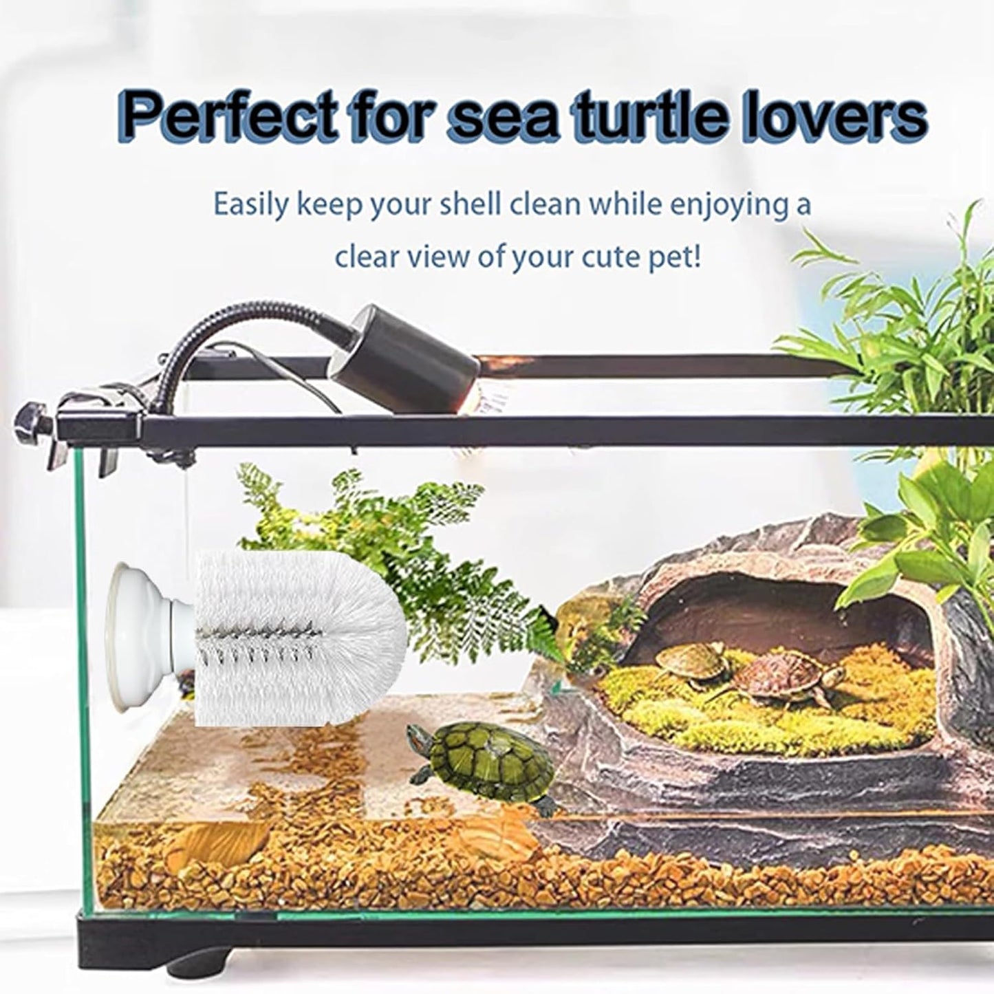 Neacus aquatic turtle shell scrubber showing upgraded screw lock mechanism