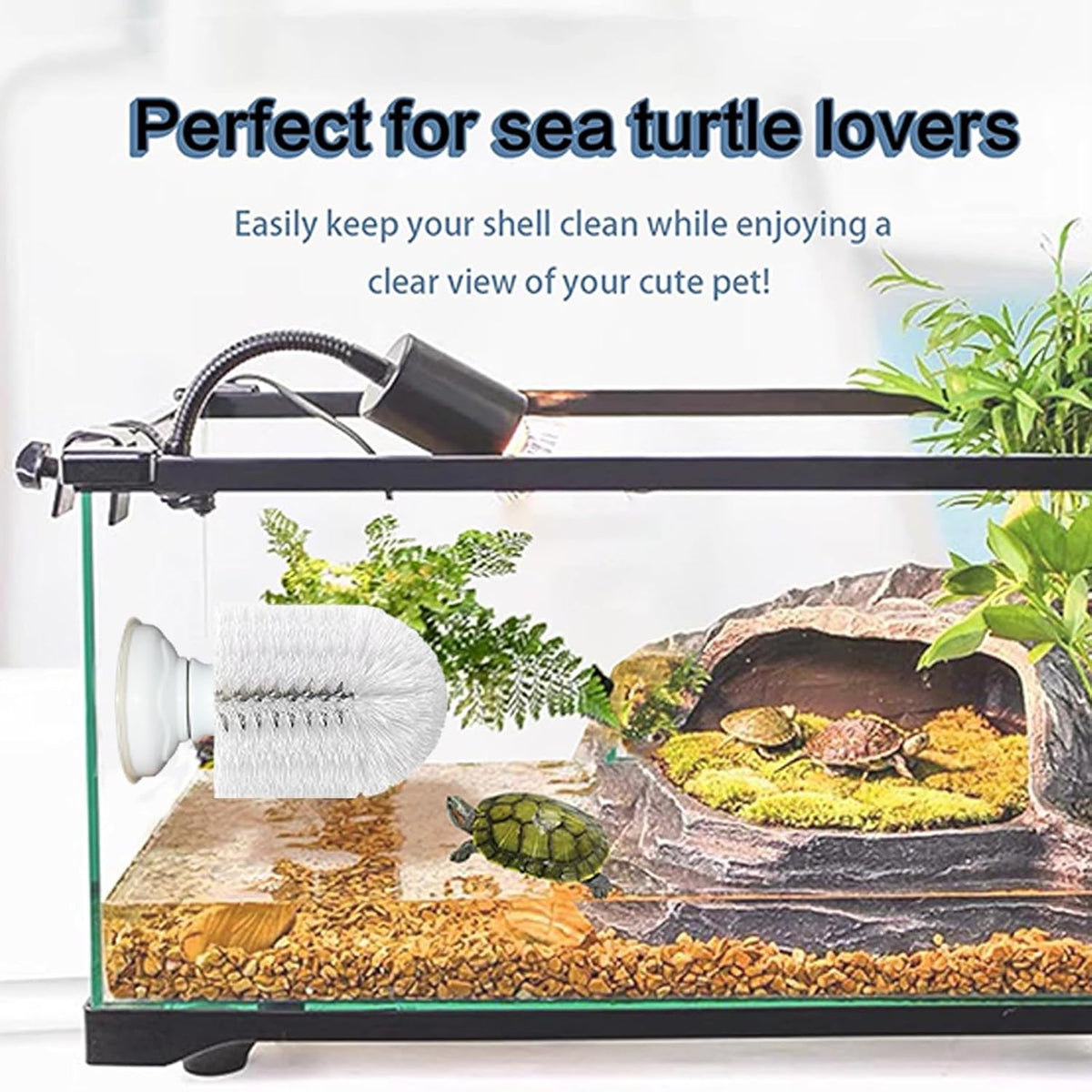 Neacus aquatic turtle shell scrubber showing upgraded screw lock mechanism