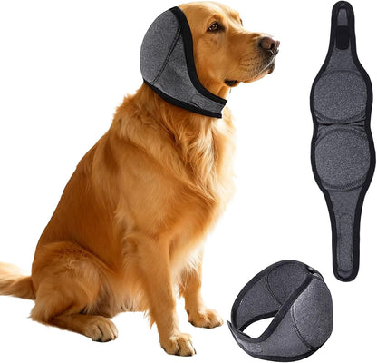 Dog Ears Cover, Dog Ear Muffs Noise Protection, Adjustable No Shake Ear Wrap Comfortable Quiet Dogs Calming Hood Blow Drying Headband Wraps (Grey, Small(Head Circle:10"-15")) - Image 13