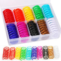 JoyArrive cat spring toys front view of the clear storage box filled with forty colorful plastic coils