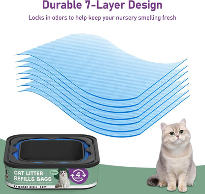 Close up look at the durable multi layer material of the Lisyee pet waste pail refills.