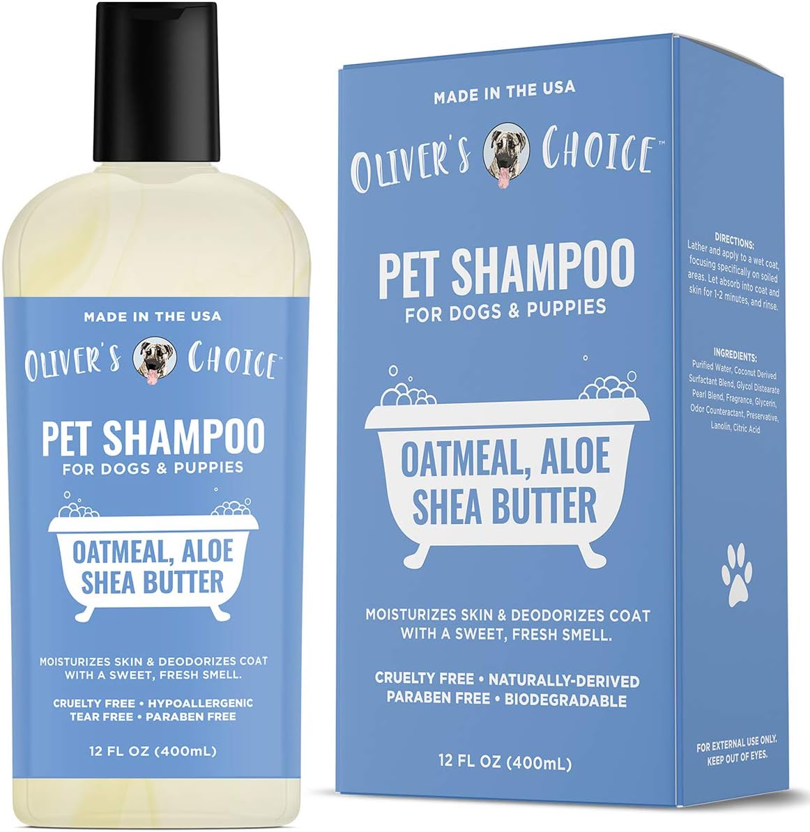 Oliver's Choice Dog Shampoo Oatmeal Aloe Shea Butter front view