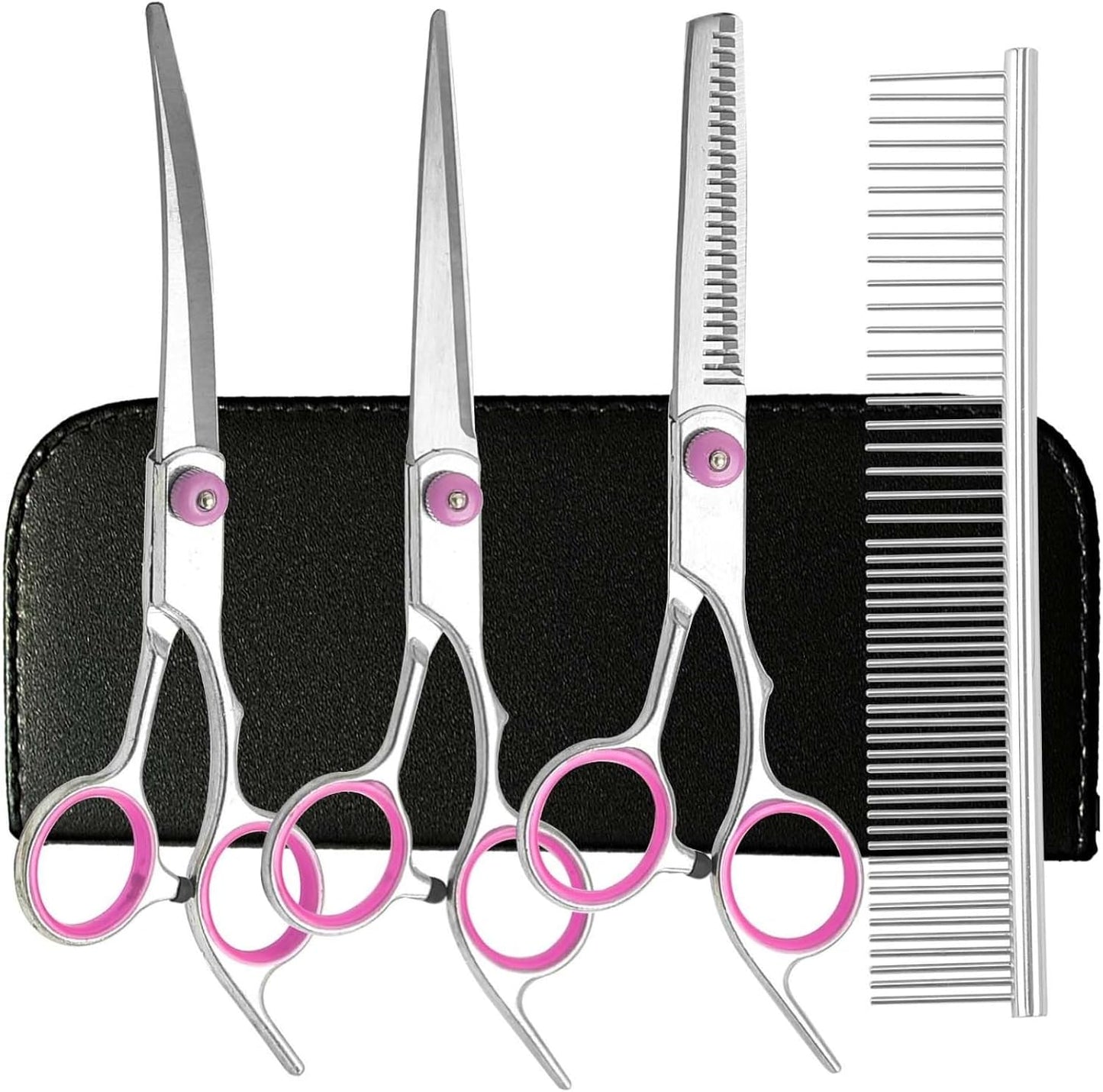 PAWCHIE stainless steel straight grooming shear for shortening dog and cat body fur.