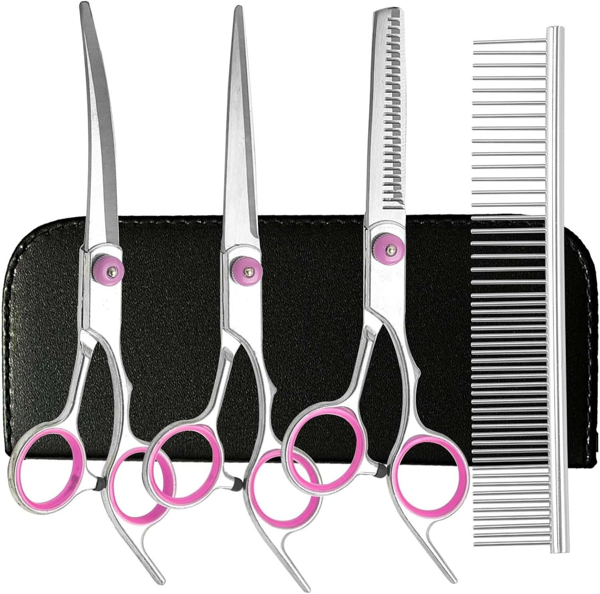 PAWCHIE stainless steel straight grooming shear for shortening dog and cat body fur.