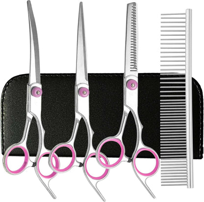 PAWCHIE stainless steel straight grooming shear for shortening dog and cat body fur.