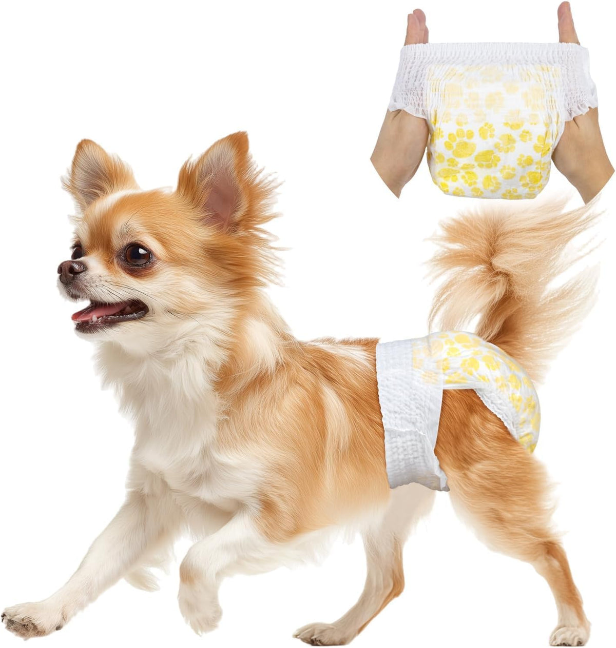 Pet Soft Disposable Dog Diapers Female, Pull Up Doggie Diapers for Female Dogs, 360 degreesStretchy Waist Puppy Diapers, Super Absorbent Doggy Diaper Leak Proof Design for Dogs in Heat (Small, Count, 20.0) - Image 10