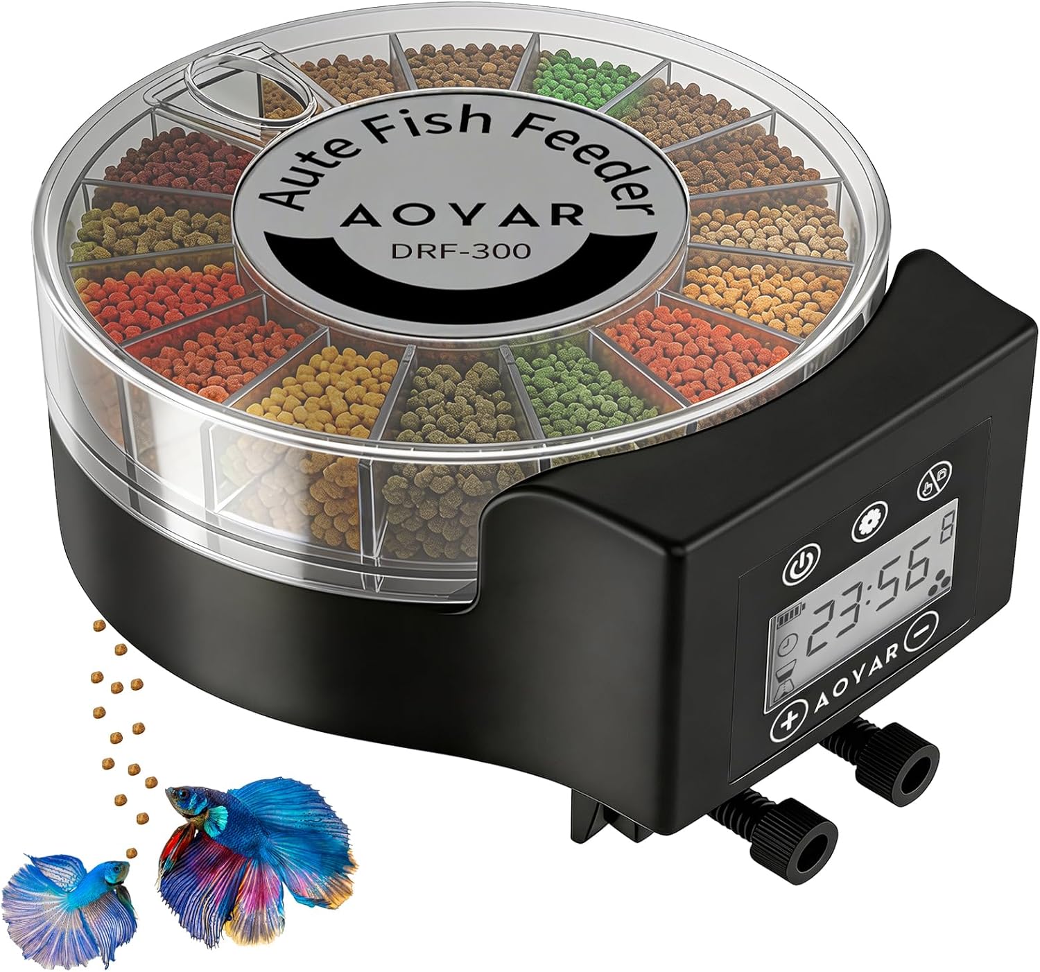 Automatic Fish Feeder Dispenser for Aquarium: 200ml Large Capacity Auto Feeders for Small Tank Turtle Betta Koi - Battery Food Feeding Timer for Flakes Pellet Vacation Weekend Day - Image 11