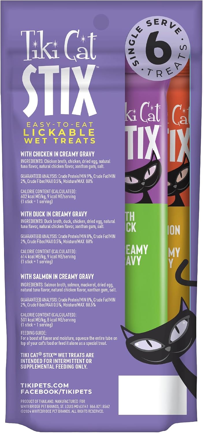 Individual salmon flavor single serve cat treat tube close up