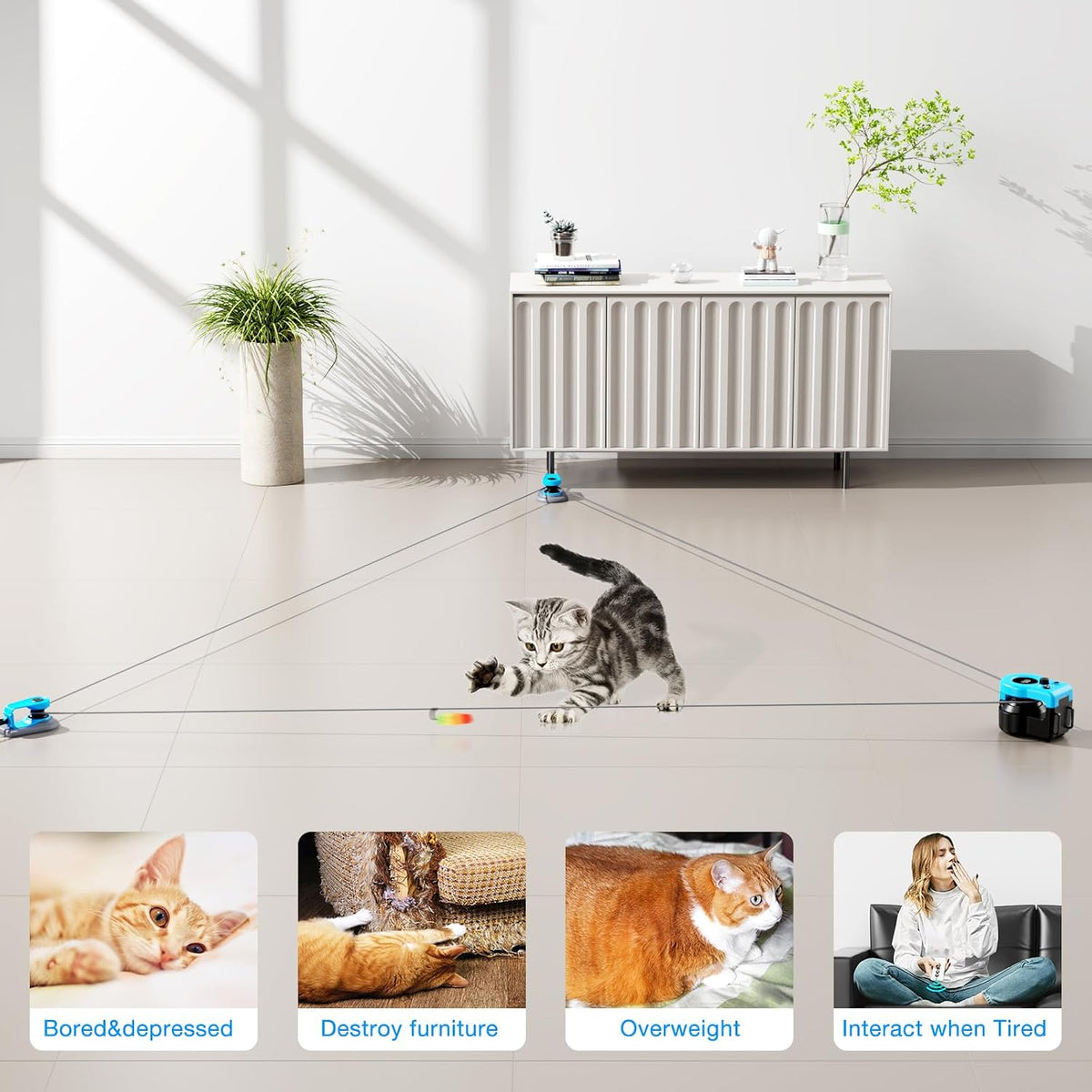 Pet Deluxe automatic kitten treadmill toy operating in manual remote control mode