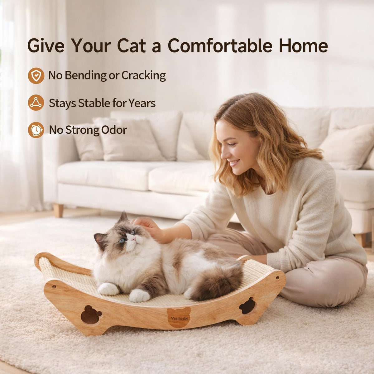 Yesibeike cat scratcher used as a relaxing lounge chair