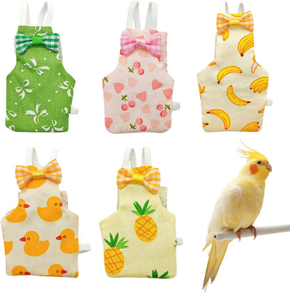 KURTOPLLY bird diaper front view showing cute printed patterns and bowtie accent
