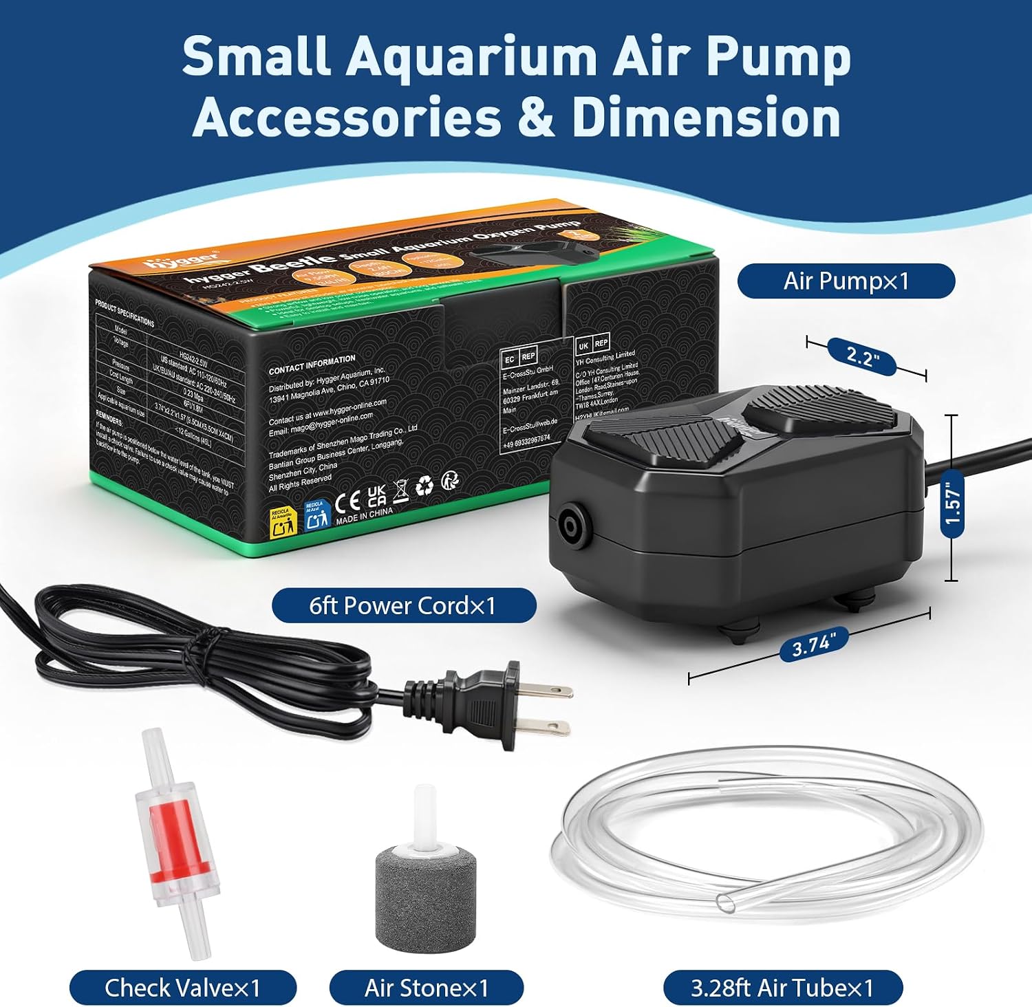 Diagram showing installation of check valve with air pump.