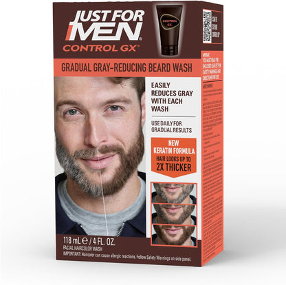 Just For Men Control GX Grey Reducing Beard Wash front packaging view