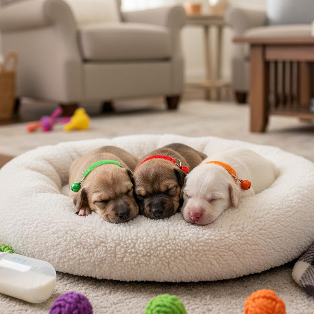 Xelsluthe adjustable puppy whelping bands displayed in 12 distinct vibrant colors for easy tracking of newborn litters.