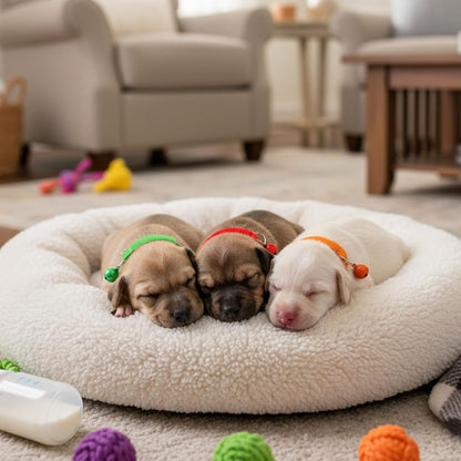 Xelsluthe adjustable puppy whelping bands displayed in 12 distinct vibrant colors for easy tracking of newborn litters.