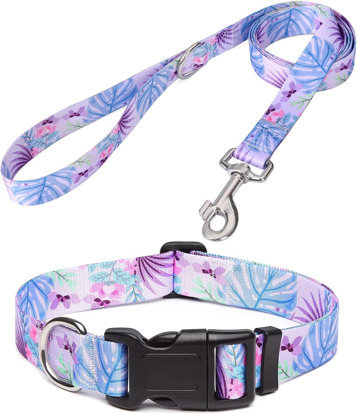 Mihqy Dog Collar with Bohemia Floral Tribal Geometric Patterns - Soft Ethnic Style Collar Adjustable for Small Medium Large Dogs(Floral Pink,M) - Image 9