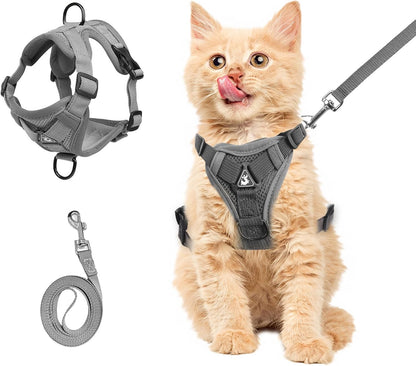 Wanheart cat Chest Harness and Leash, Anti-Escape Adjustable Soft mesh cat Leash and Chest Harness Set for All Types of Cats cat Vests (Grey, 11.02-16.5lb) - Image 11