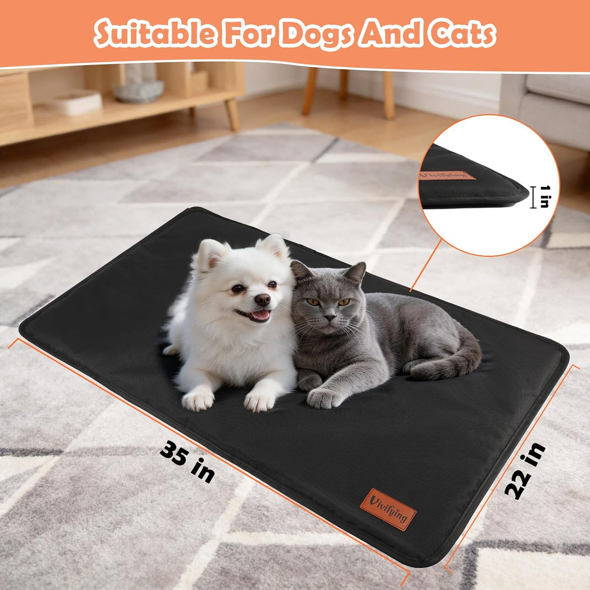 Vivifying waterproof crate pad for aggressive chewers
