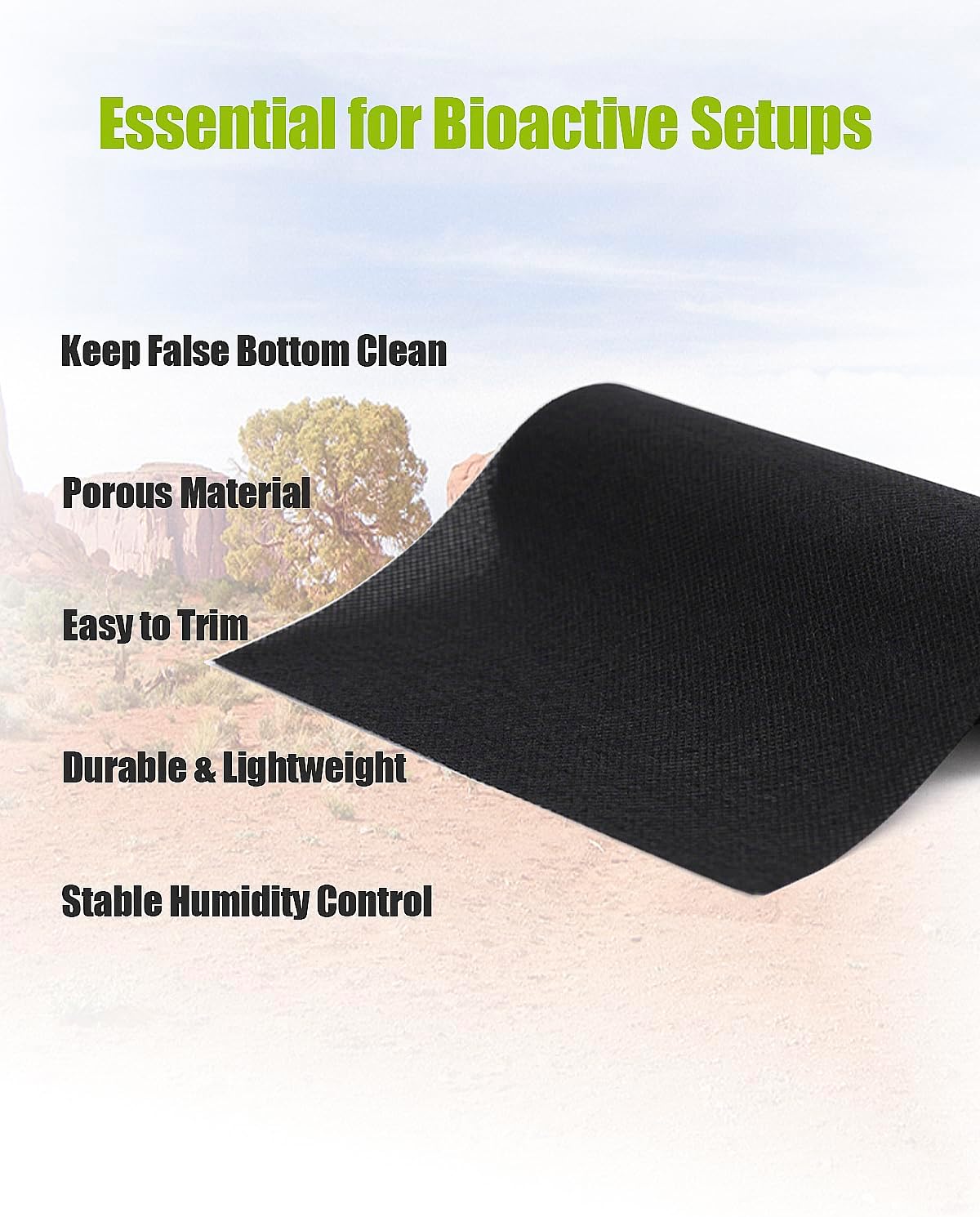 Bioactive terrarium setup using substrate separation barrier.