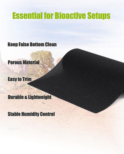 Bioactive terrarium setup using substrate separation barrier.