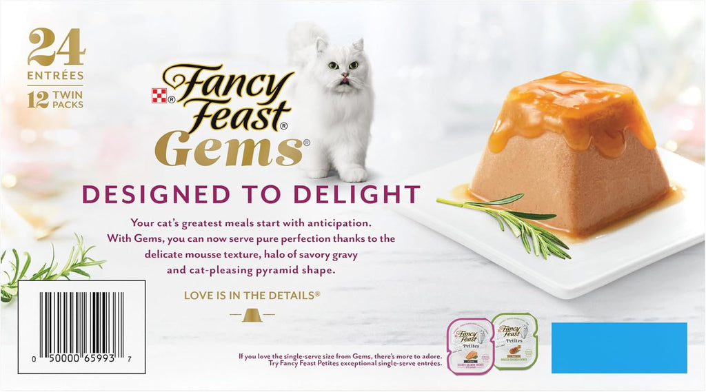 Fancy Feast Gems Pate Cat Food Mousse and a Halo of Savory Gravy Wet Cat Food Variety Pack - (Pack of 12) 4 oz. Boxes - Image 9