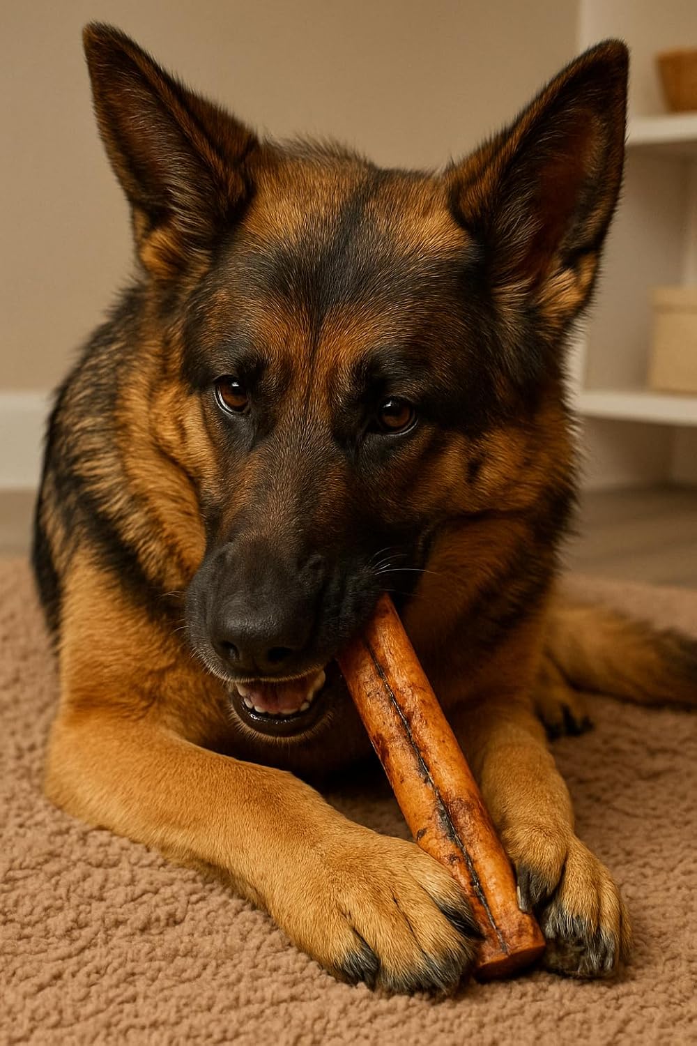 Pet Factory eight inch rawhide rolls stacked together showing the thick natural texture.