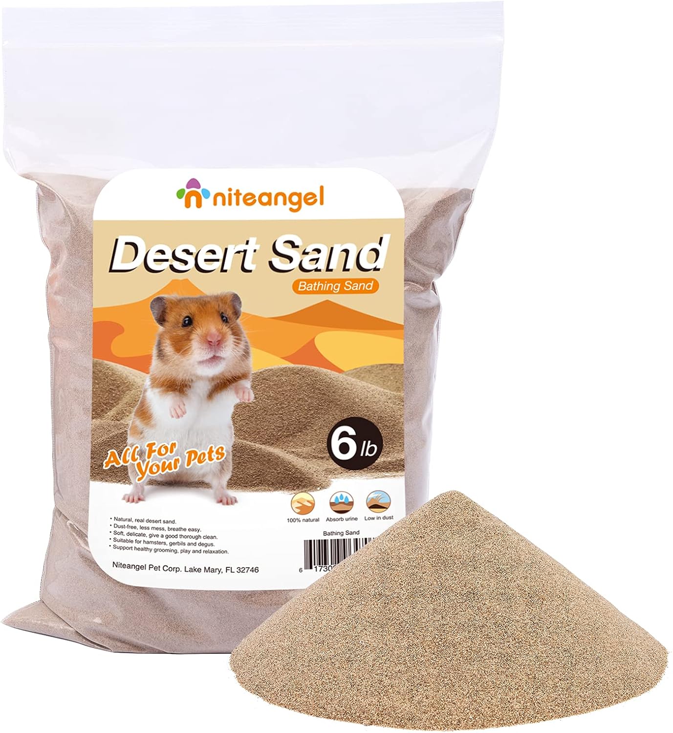 Niteangel Hamster Desert Bath Sand | No-Dust Bath or Potty Litter for Hamster Chinchillas Gerbil Mice Degu or Other Small Pets - Image 12
