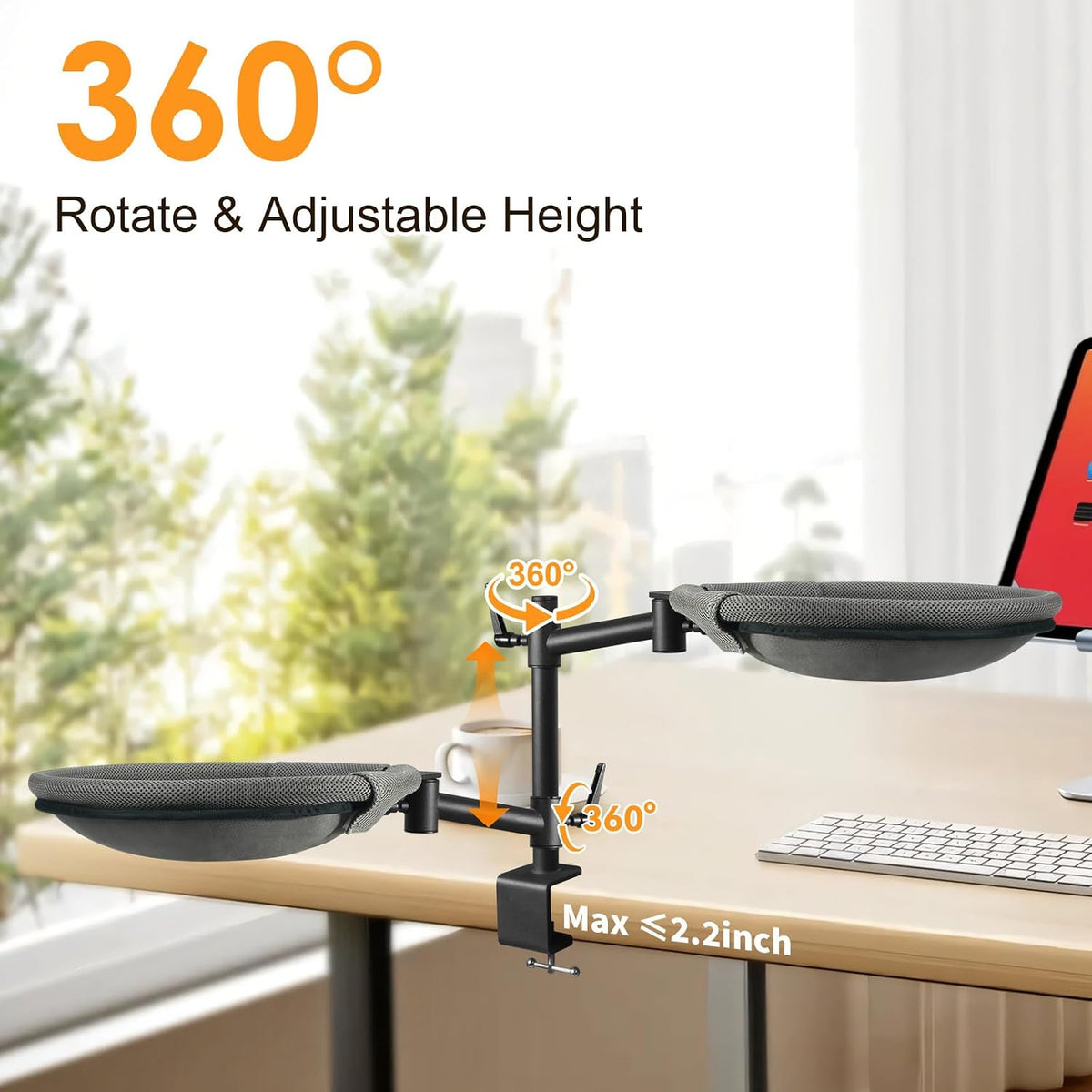Crazydeer cat perch showing clamp mechanism on desk