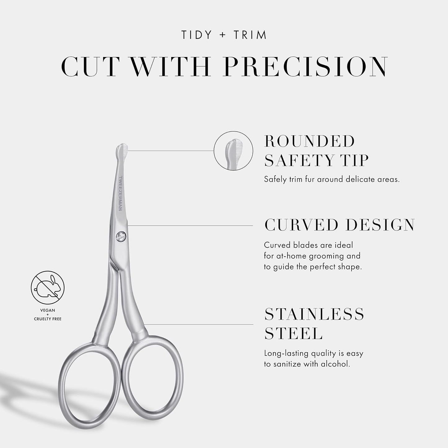 Tweezerman authentic USA imported professional curved shears for pet care.