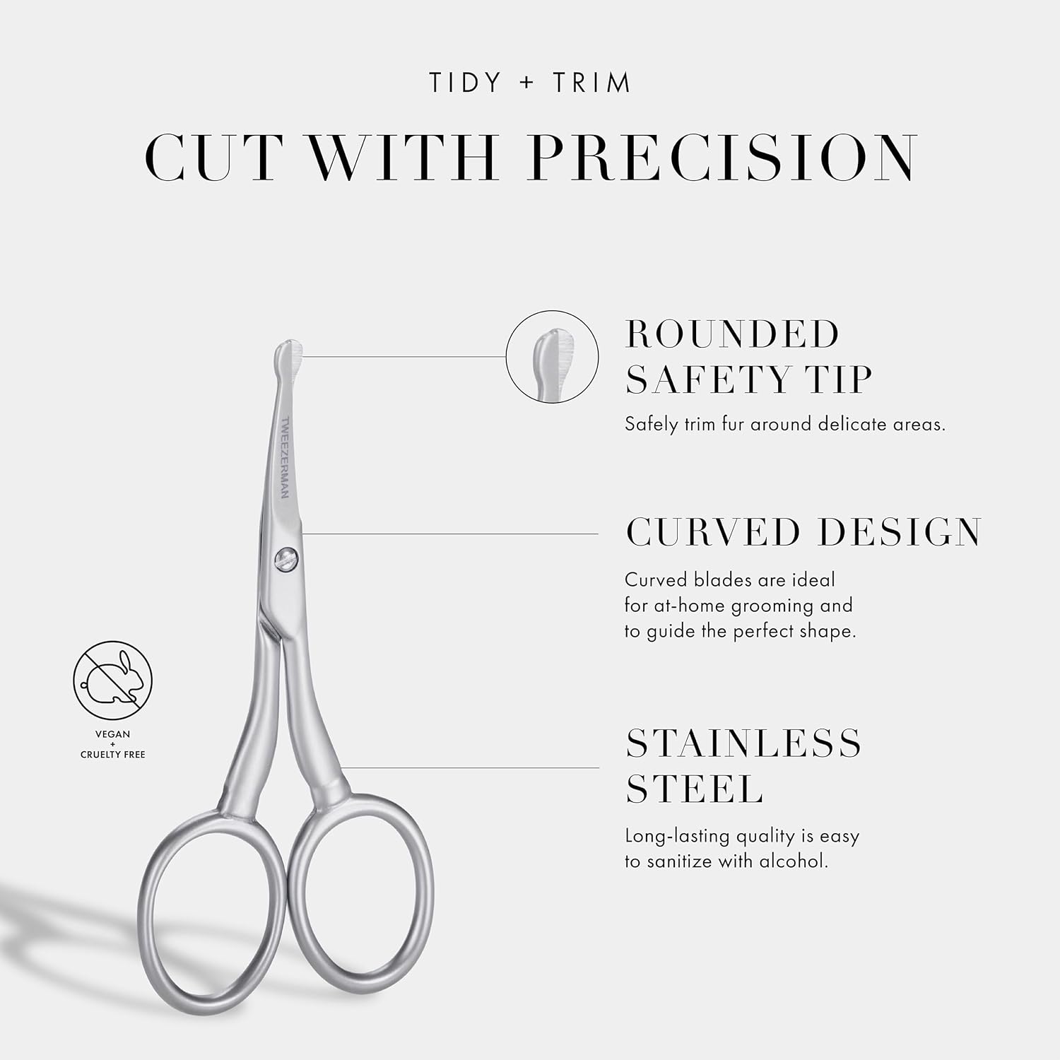 Tweezerman authentic USA imported professional curved shears for pet care.