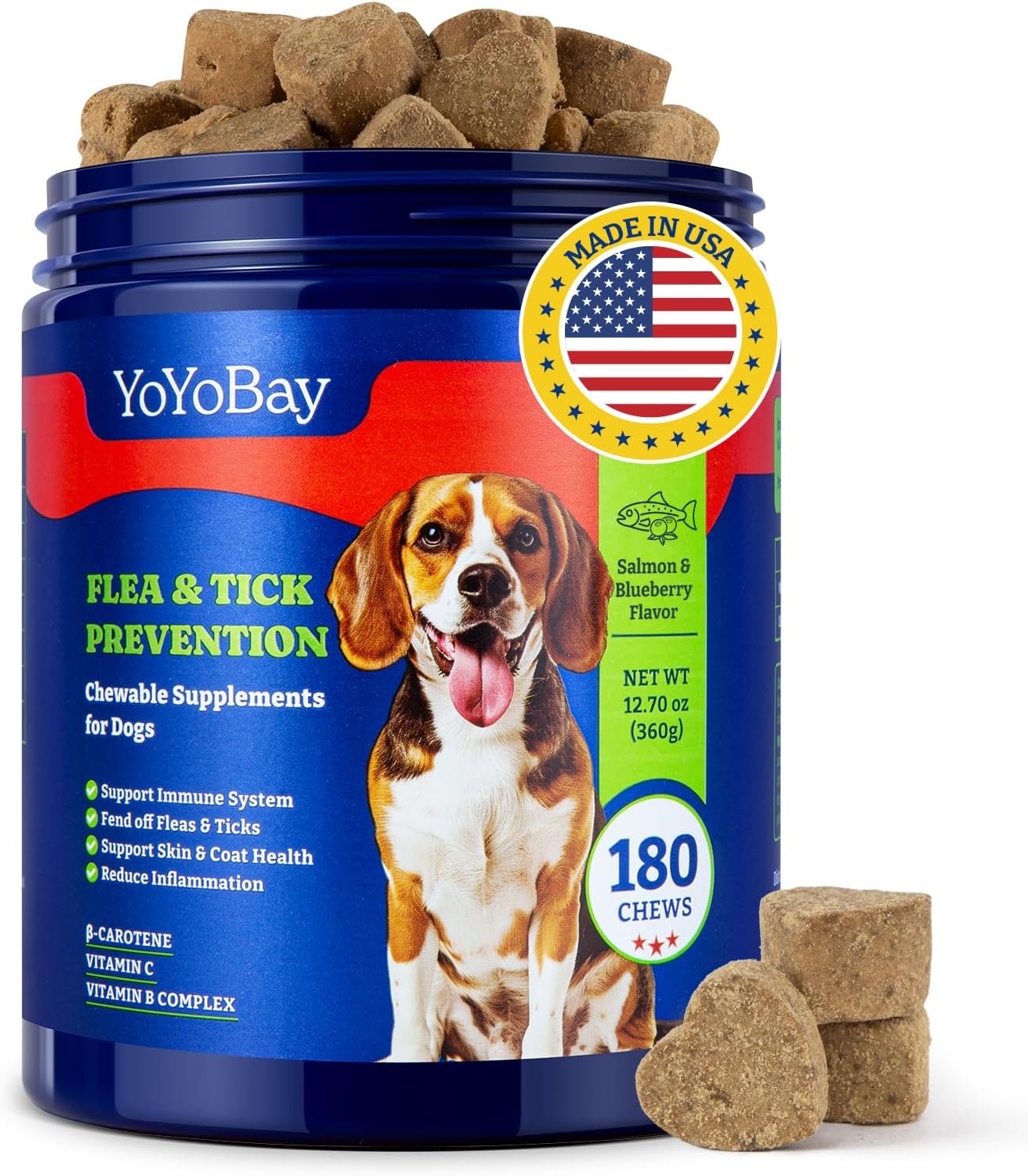 Flea & Tick Prevention for Dogs Chewables, Natural Dog Flea and Tick Control Treatment, Oral Flea Pills, Dogs Supplement, Natural Shield 5-in-1 Protection, Beef & Carrot Flavor, 180 Soft Chews - Image 11
