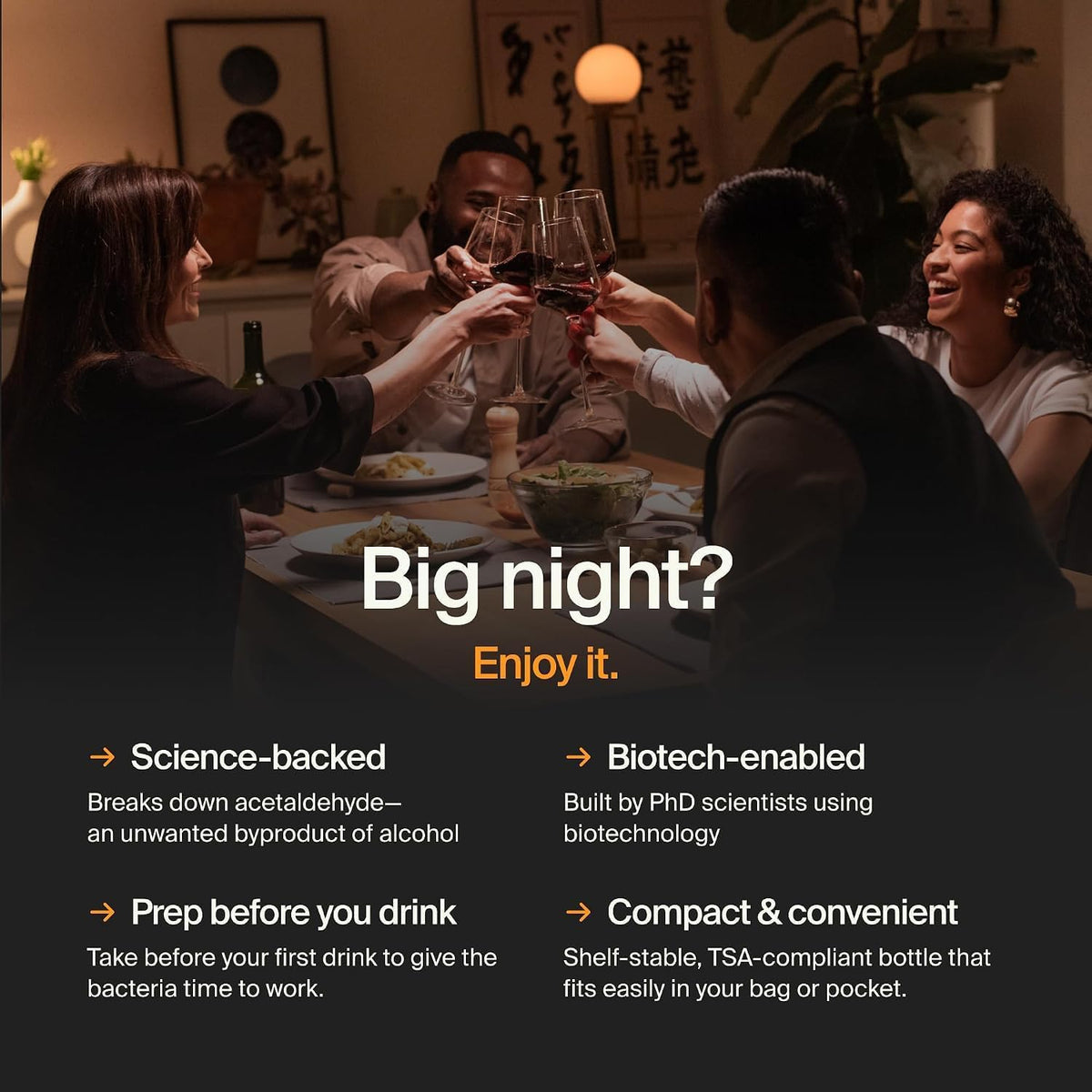 ZBiotics Pre-Alcohol Probiotic Drink lifestyle and wellness context.