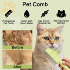 MeowAroma grooming tool showing the one-click hair release button