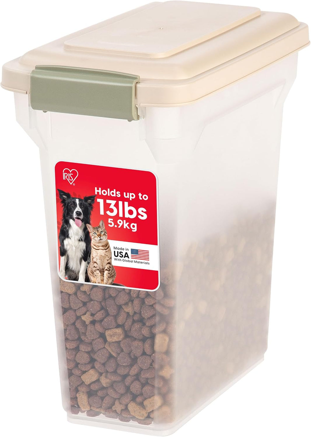 IRIS USA Dog Food Storage Container, Airtight Lid, 2-Cup Scoop, Up to 13 Pounds Pet Food Storage, Versatile Pet Food Bin, Treats, BPA Free, Dark Gray - Image 14