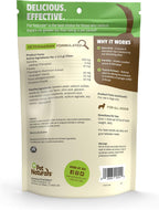 Pet Naturals chicken liver flavor dog dental supplement chews back label details