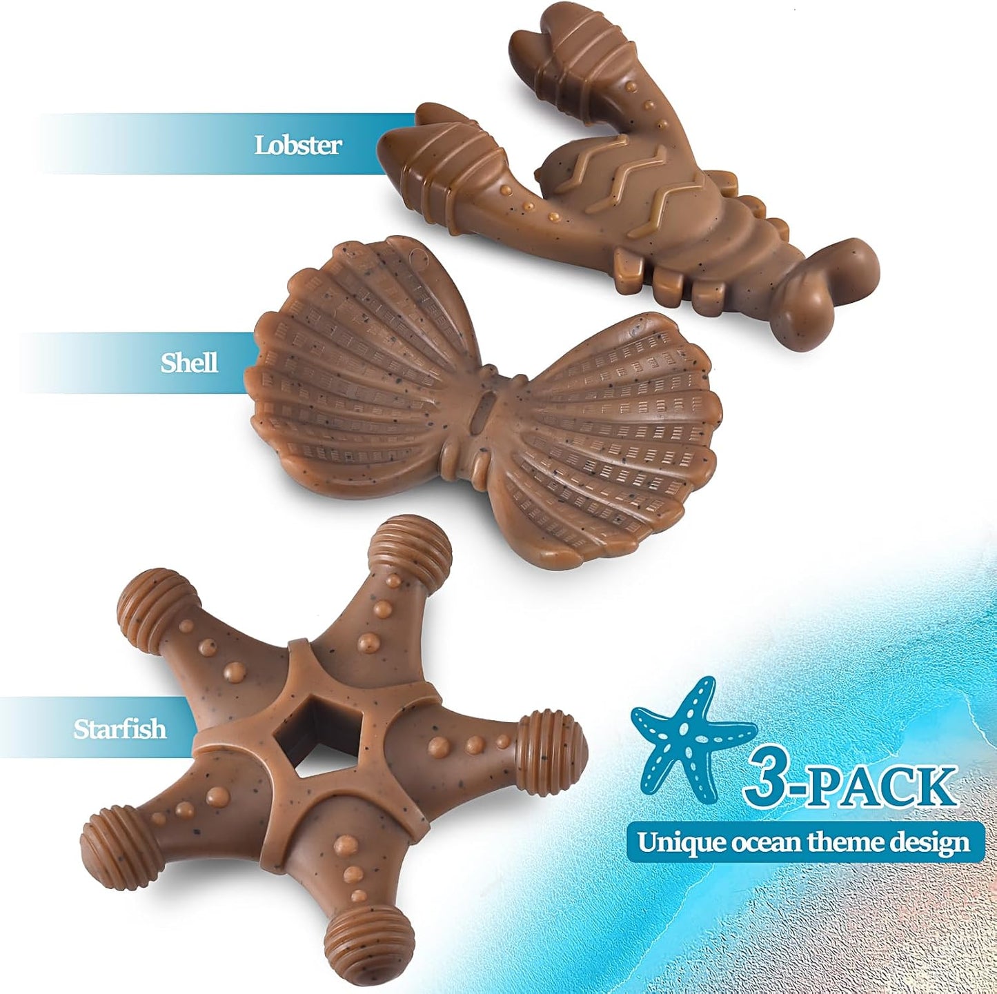 Starfish shaped nylon dog toy for large breed dogs