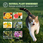 Shiumore cat repellent balls in mesh bags hanging on garden fence
