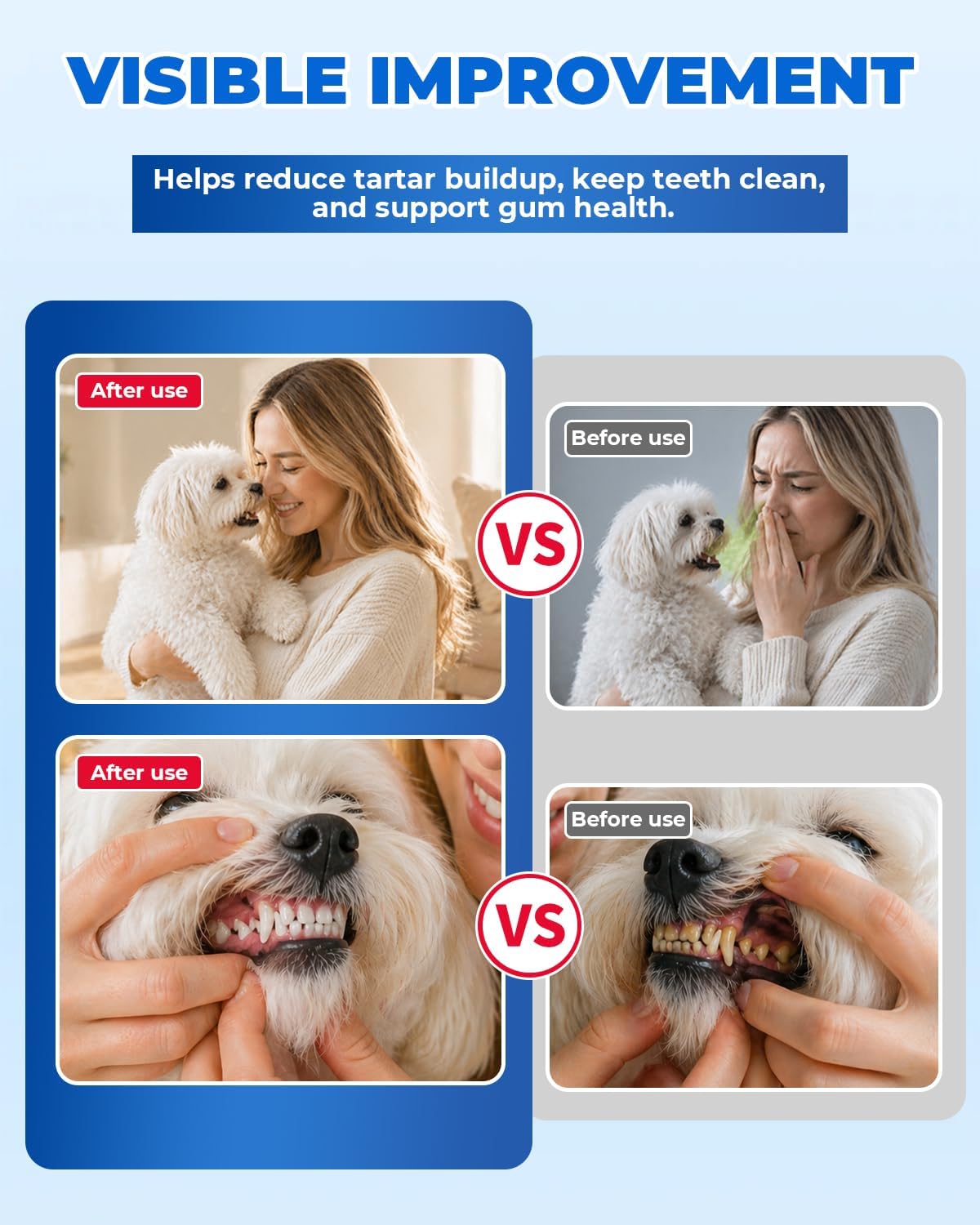 Pawsion dog dental cleaning kit with replaceable heads