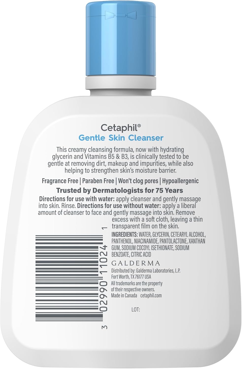Cetaphil Gentle Cleanser, Hydrating Face Wash, Sensitive Skin, 4oz, 3ct - Image 9