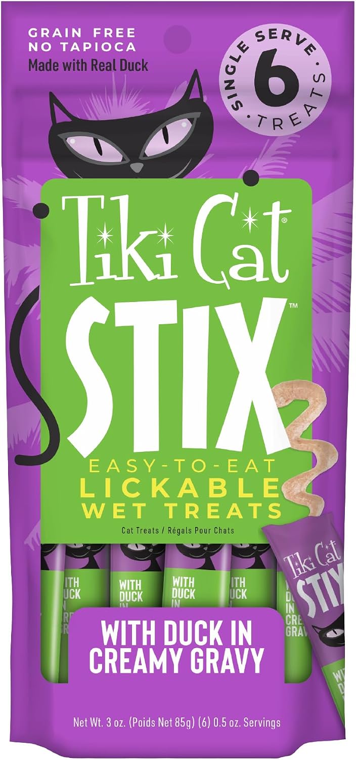 Tiki Cat Stix Mousse Treats, Single Serve Indulgent Lickable Treat or Dry Food Topper, Chicken and Shrimp in Creamy Gravy, 3 oz. Pouch - Image 10