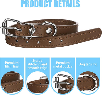 Close up view of the soft PU leather texture on the HOFURME puppy identification collars
