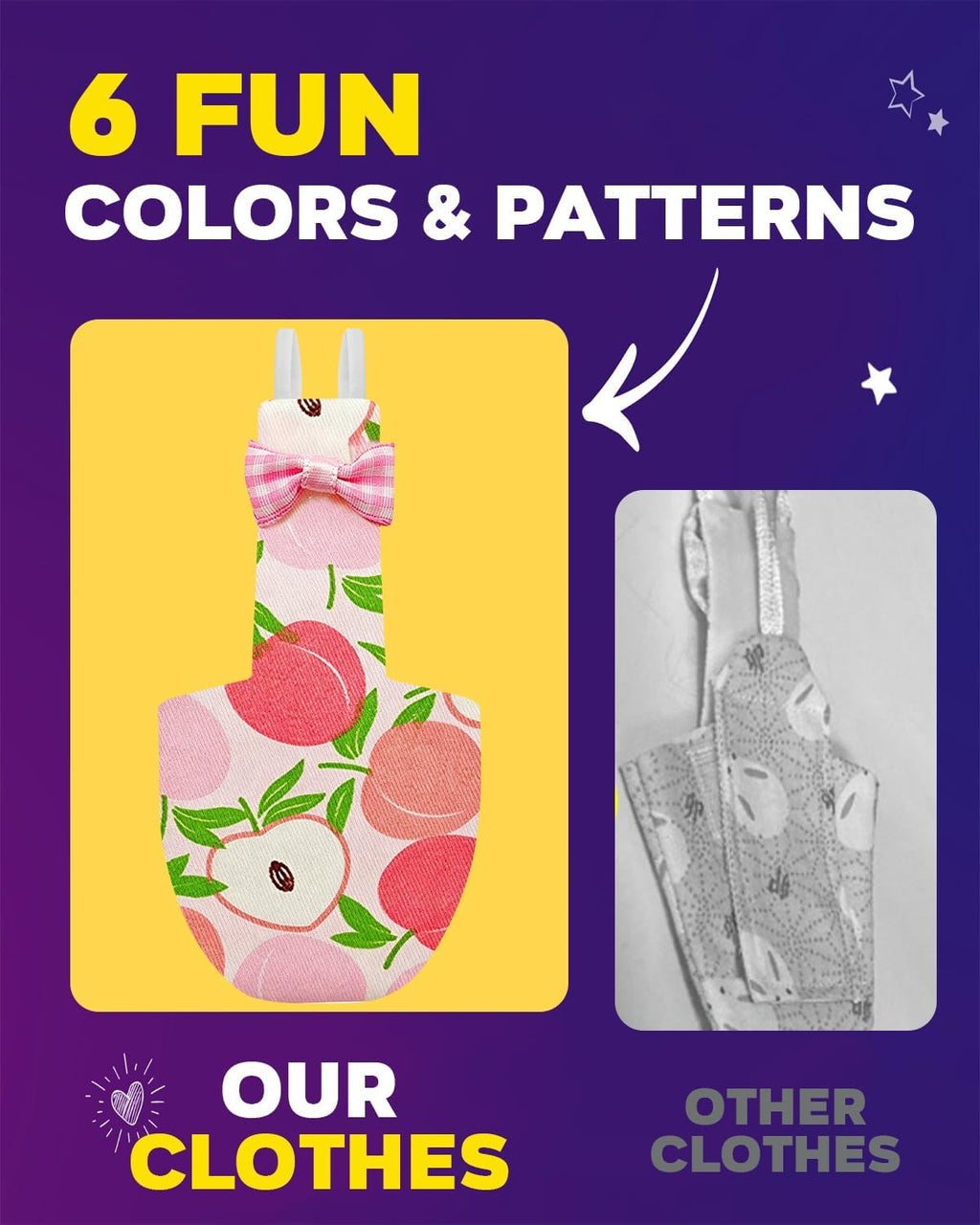 NHWNHW bird diaper set displaying colorful fruit patterns