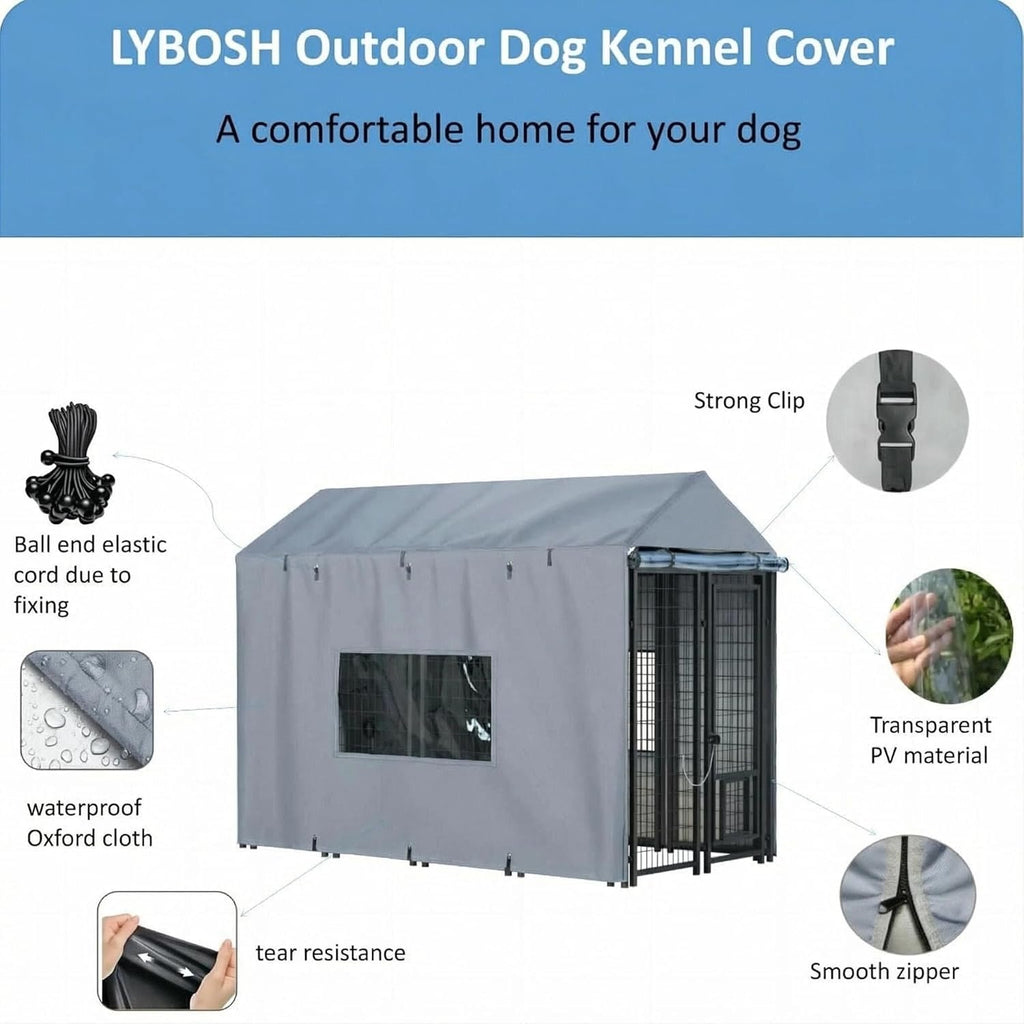 Premium 600D Oxford fabric pet shelter protection with clear transparent viewing window