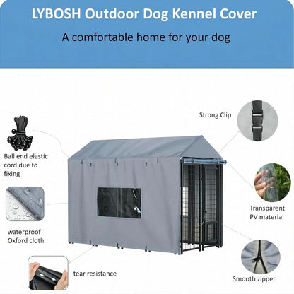 Premium 600D Oxford fabric pet shelter protection with clear transparent viewing window