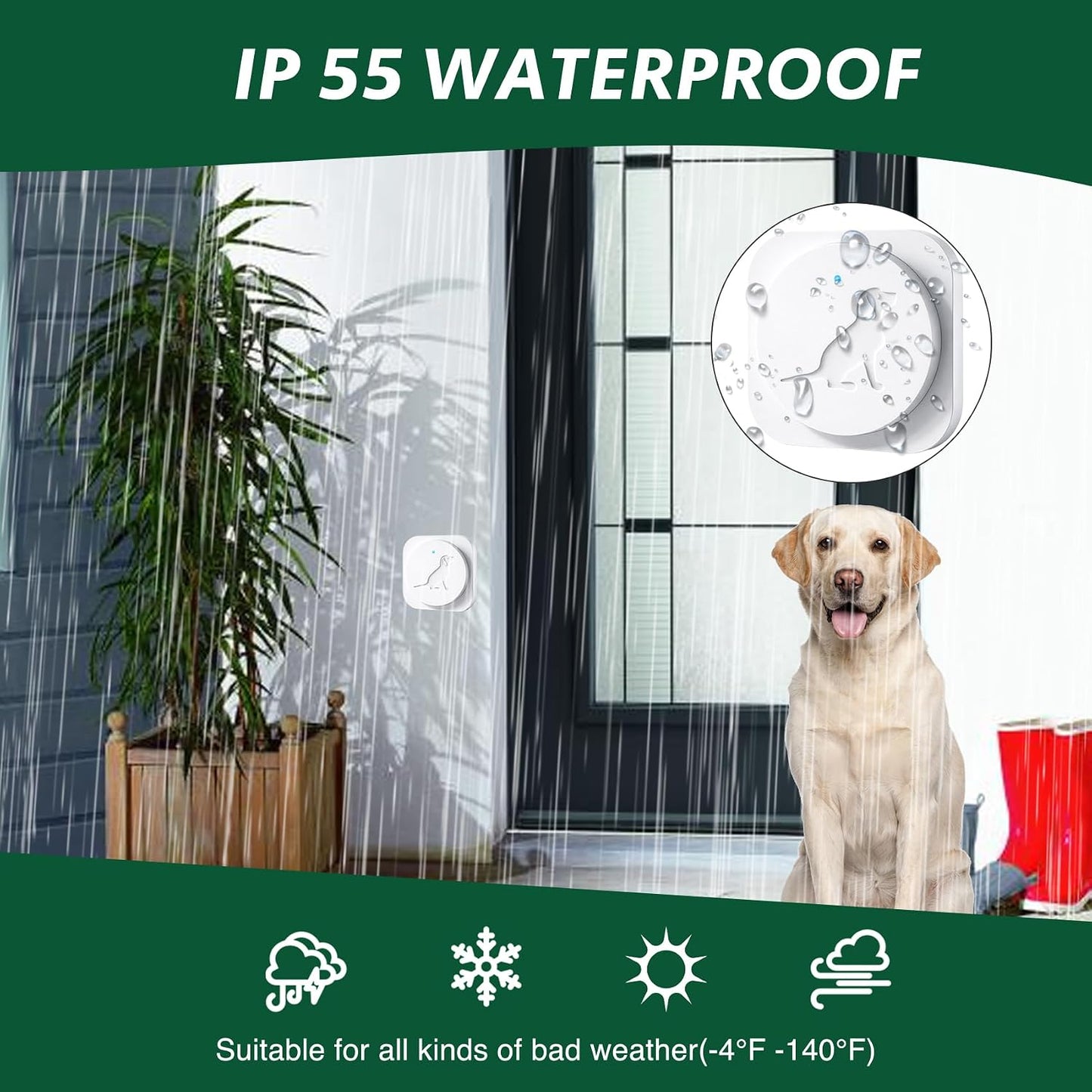 Dog Door Bell for Potty Training, Smart Wireless Doggie Doorbell to Go Outside, 1000 Feet Long Range with IP65 Waterproof Touch Button, 20 Melodies & Adjustable Volume (2 Button) - Image 9