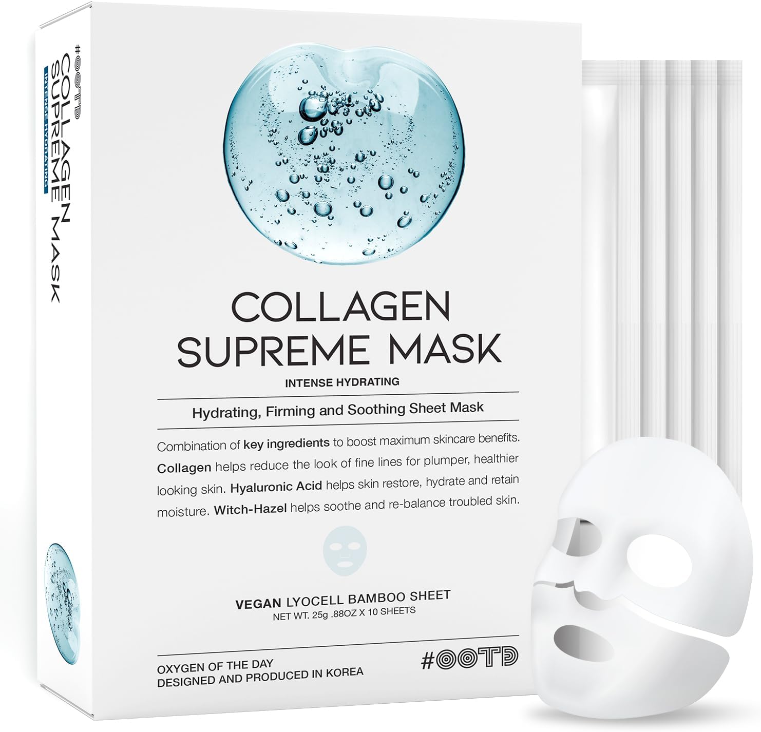 OOTD Collagen Supreme Hydrating Sheet Mask box front view