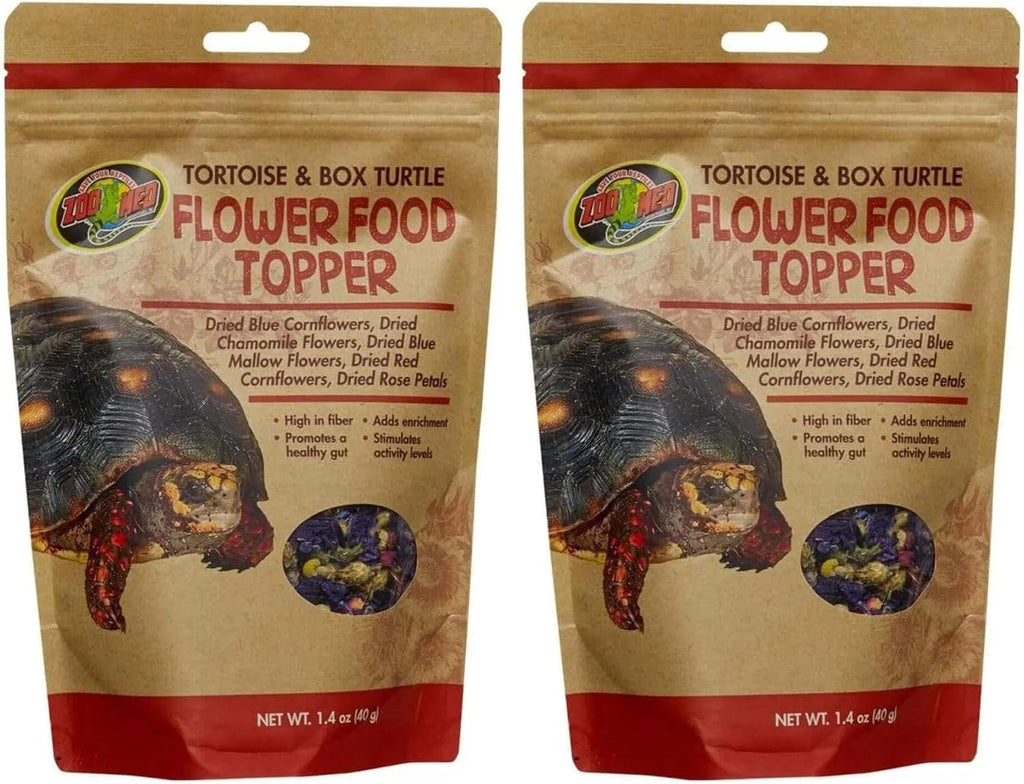 Zoo Med reptile flower food topper package size and branding view