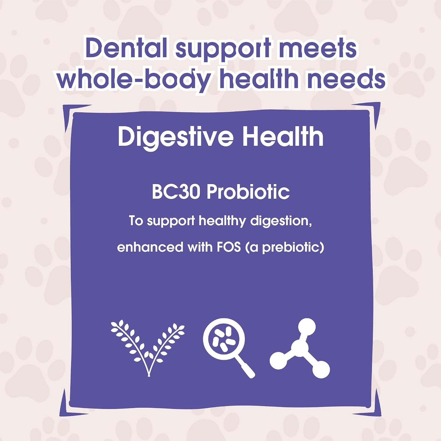 USA imported Get Naked probiotic infused pet dental care sticks on plain background